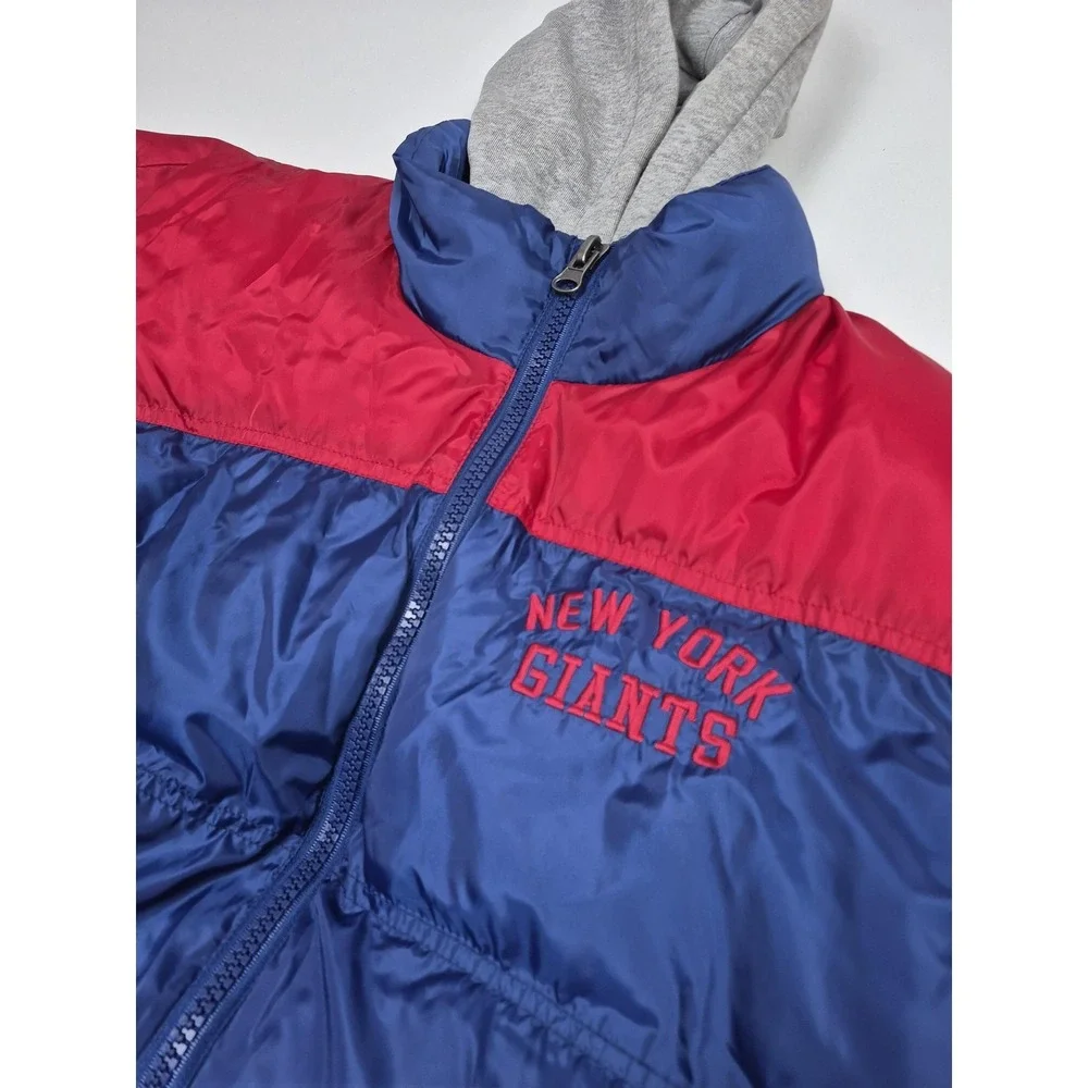 New York Giants Jacket Men's L Blue Red NFL Football Hoodie Puffer NFL NWT